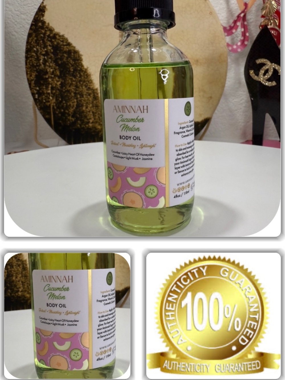 NWT- AMINNAH CUCUMBER MELON BODY OIL!